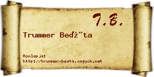 Trummer Beáta névjegykártya